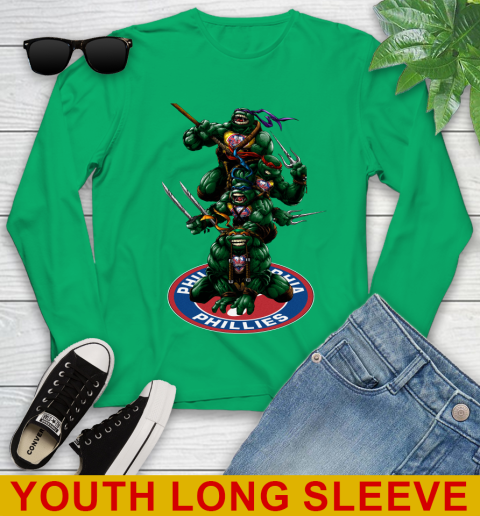 MLB Baseball Philadelphia Phillies Teenage Mutant Ninja Turtles Shirt Youth Long Sleeve 8 MLB Baseball Philadelphia Phillies Teenage Mutant Ninja Turtles Shirt Youth Long Sleeve - Image 8