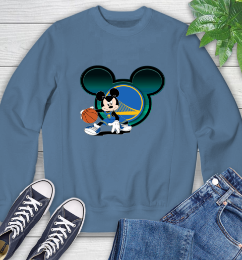 NBA Golden State Warriors Mickey Mouse Disney Basketball Sweatshirt 7