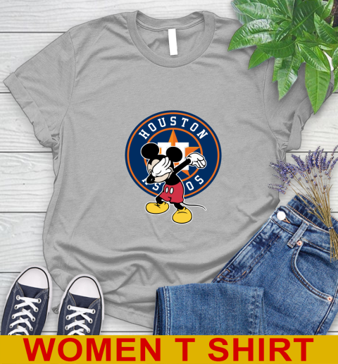 Houston Astros MLB Baseball Dabbing Mickey Disney Sports Women's T-Shirt 5
