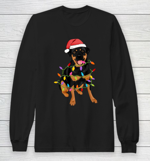 Rottweiler Dogs Tree Christmas Sweater Xmas Pet Animal Dog Long Sleeve T-Shirt