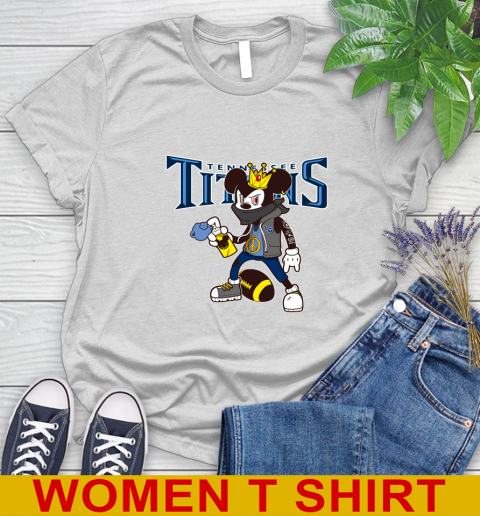 Tennessee Titans NFL Football Mickey Peace Sign Sports Women's T-Shirt