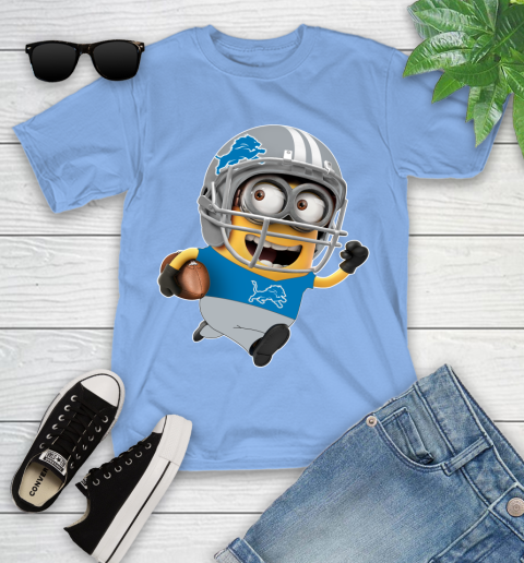 NFL Detroit Lions Minions Disney Football Sports Youth T-Shirt 11