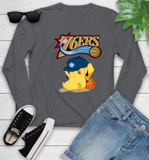 NBA Pikachu Basketball Sports Philadelphia 76ers Youth Long Sleeve 8