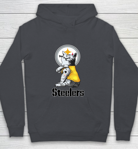 NFL Football My Cat Loves Pittsburgh Steelers Youth Hoodie 5