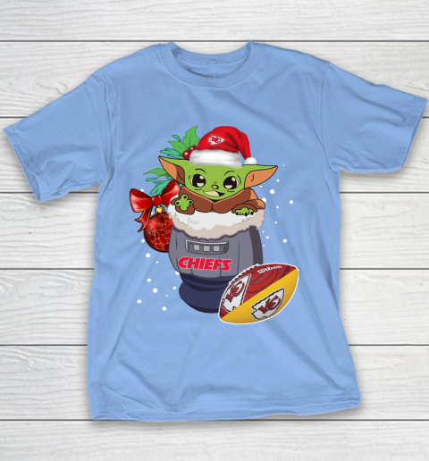 Kansas City Chiefs Christmas Baby Yoda Star Wars Funny Happy NFL Youth T-Shirt 10