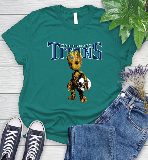 Tennessee Titans NFL Football Groot Marvel Guardians Of The Galaxy Women's T-Shirt 12