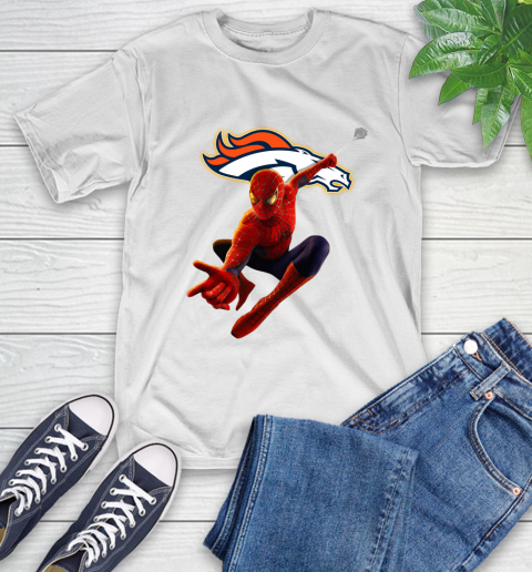 NFL Spider Man Avengers Endgame Football Denver Broncos T-Shirt