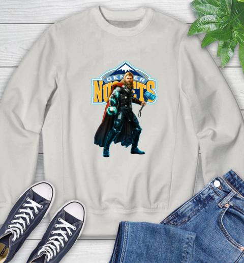 NBA Thor Avengers Endgame Basketball Denver Nuggets Sweatshirt 12