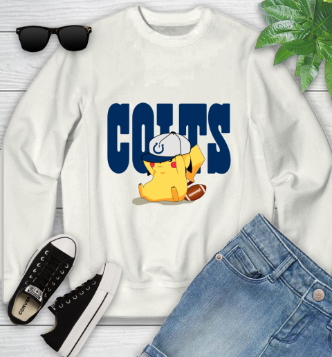 NFL Pikachu Football Sports Indianapolis Colts Youth Sweatshirt