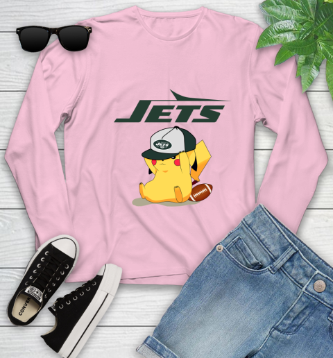 NFL Pikachu Football Sports New York Jets Youth Long Sleeve 10