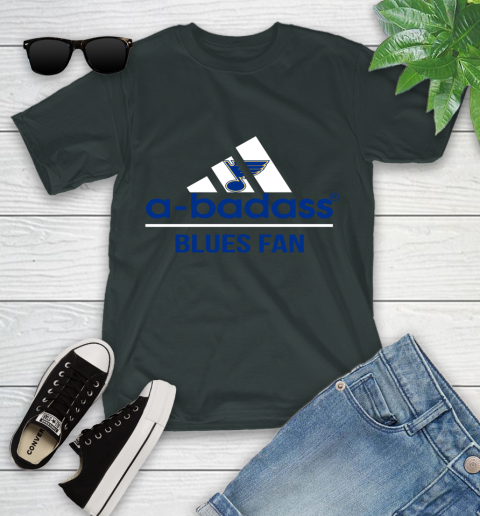 NHL A Badass St.Louis Blues Fan Adidas Hockey Sports Youth T-Shirt 6