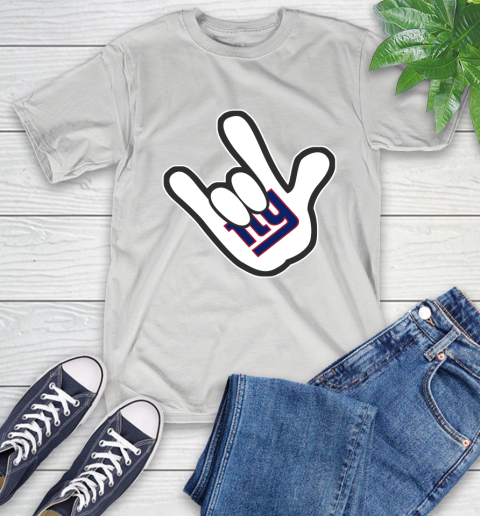 New York Giants NFL Football Mickey Rock Hand Disney T-Shirt