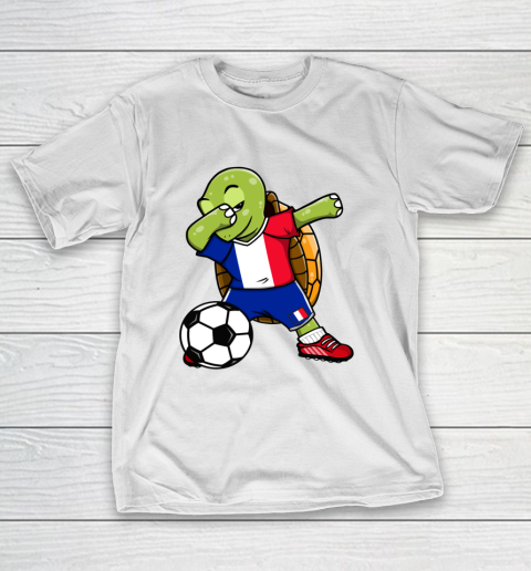 Dabbing Turtle France Soccer Fans Jersey French Football T-Shirt