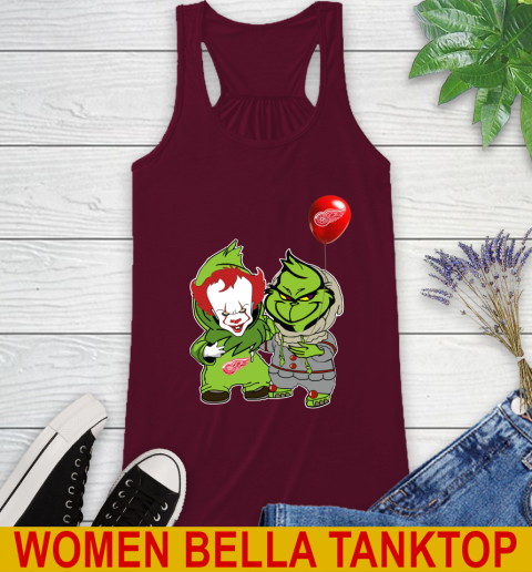 Detroit Red Wings Baby Pennywise Grinch Christmas NHL Hockey Racerback Tank 3
