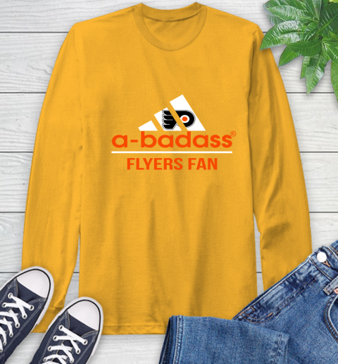 NHL A Badass Philadelphia Flyers Fan Adidas Hockey Sports Long Sleeve T-Shirt 2