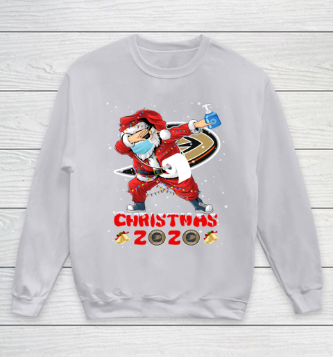Anaheim Ducks Funny Santa Claus Dabbing Christmas 2020 NHL Youth Sweatshirt 3