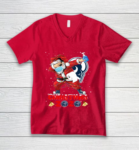 Los Angeles Rams Funny Santa Claus Dabbing Christmas 2020 NFL V-Neck T-Shirt 6