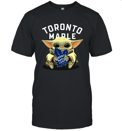 Baby Yoda Hugs The Toronto Maples Leafs Ice Hockey Unisex Jersey Tee