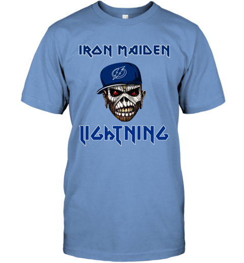 NHL Tampa Bay Lightning Iron Maiden Rock Band Music Hockey Sports jMPQWYzxTXs classic t shirt 2 95 151514 front carolina blue