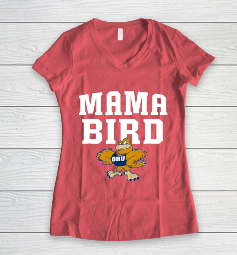 Oral Roberts Golden Eagles Mama Mascot Women's V-Neck T-Shirt 4