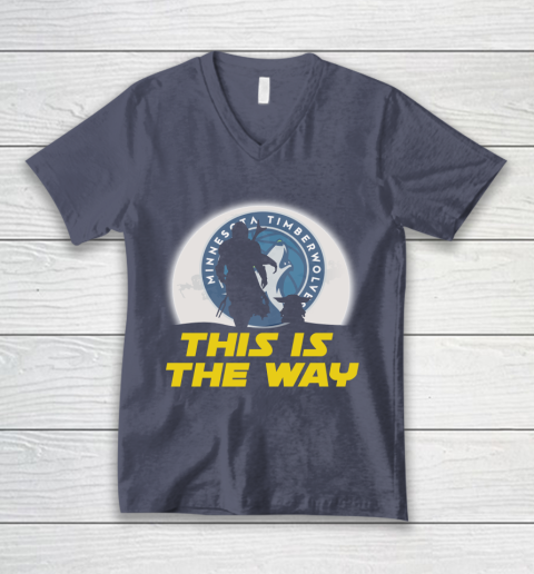 Minnesota Timberwolves NBA Basketball Star Wars Yoda And Mandalorian This Is The Way V-Neck T-Shirt 7
