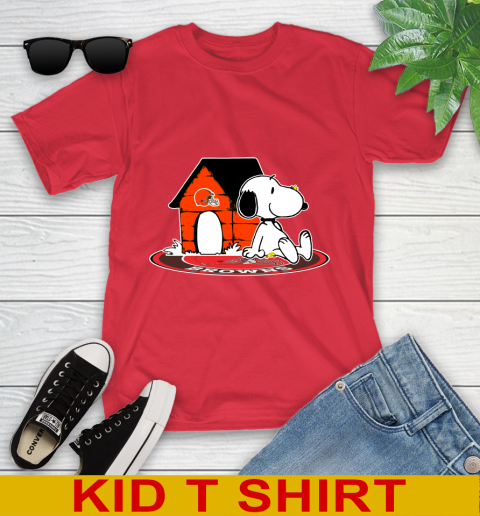 NFL Football Cleveland Browns Snoopy The Peanuts Movie Shirt Youth T-Shirt 10