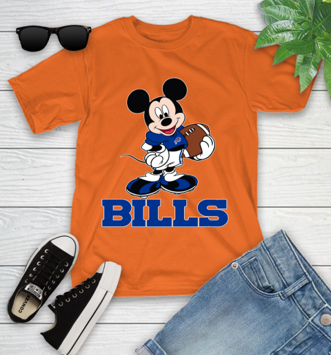 NFL Football Buffalo Bills Cheerful Mickey Mouse Shirt Youth T-Shirt 7