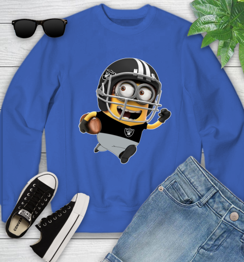 NFL Oakland Raiders Minions Disney Football Sports Youth Sweatshirt 8