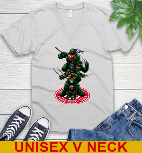 NBA Basketball Atlanta Hawks Teenage Mutant Ninja Turtles Shirt V-Neck T-Shirt