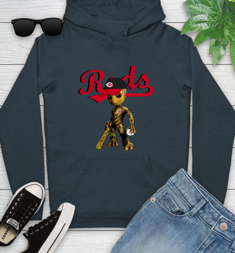MLB Cincinnati Reds Groot Guardians Of The Galaxy Baseball Youth Hoodie 8