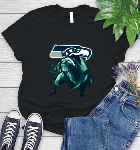 NFL Batman Football Sports Seattle Seahawks Women s T Shirt Tee For Sports