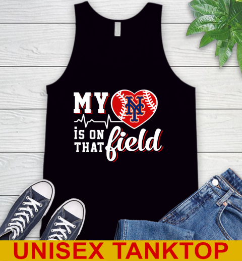 MLB My Heart Is On That Field Baseball Sports New York Mets Tank Top