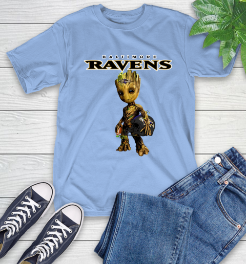 Baltimore Ravens NFL Football Groot Marvel Guardians Of The Galaxy T-Shirt 11