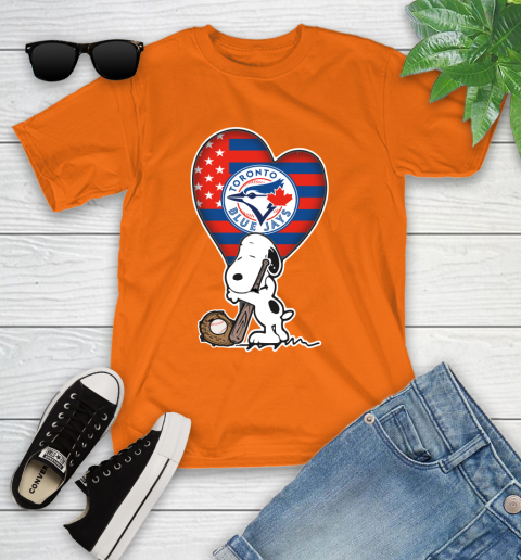 Toronto Blue Jays MLB Baseball The Peanuts Movie Adorable Snoopy Youth T-Shirt 7