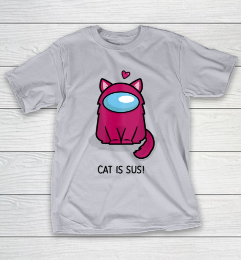 Among Us Game Shirt Cute Cat Astronaut Among me or us Nerdy Girl Gamer T-Shirt 4