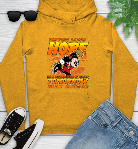 Calgary Flames NHL Hockey ootball Mickey Disney Never Lose Hope Youth Hoodie 2