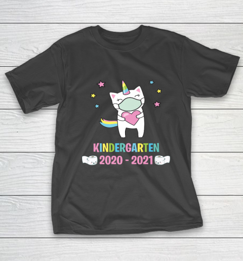Quarantine Unicorn Hello Kindergarten 2020 Back To School T-Shirt