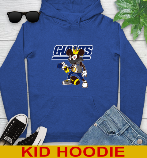 New York Giants NFL Football Mickey Peace Sign Sports Youth Hoodie 10