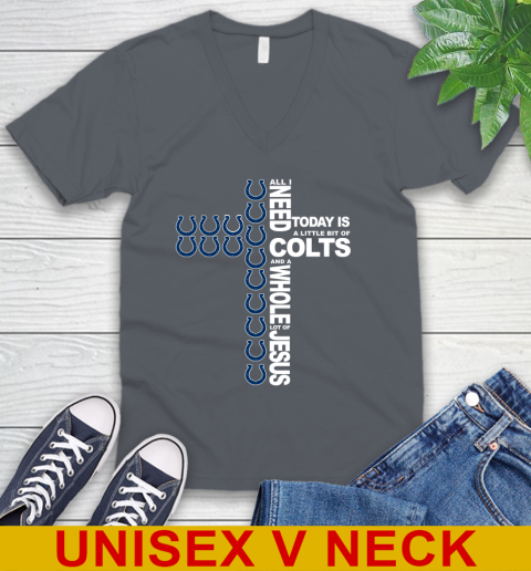 NFL All I Need Today Is A Little Bit Of Indianapolis Colts Cross Shirt V-Neck T-Shirt 4