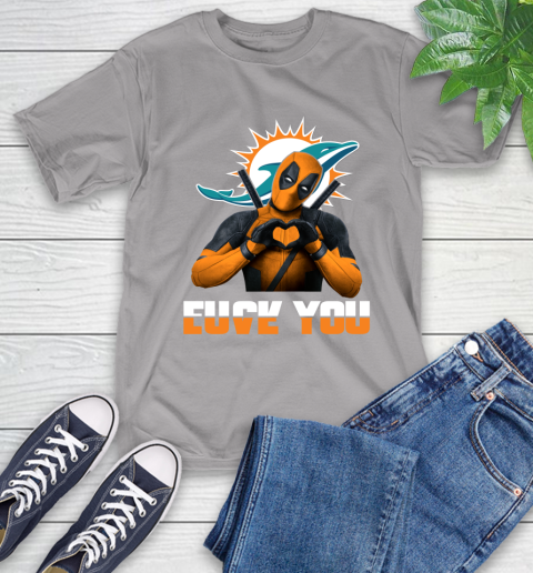 NHL Miami Dolphins Deadpool Love You Fuck You Football Sports T-Shirt 6