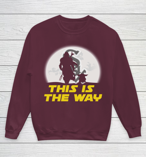 Chicago White Sox MLB Baseball Star Wars Yoda And Mandalorian This Is The Way Youth Sweatshirt 4
