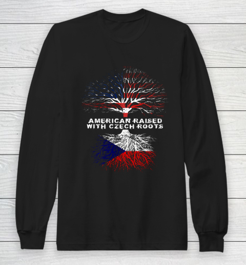 American Raised with Czech Czechian Roots Republic Long Sleeve T-Shirt