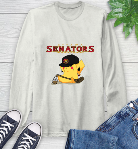 NHL Pikachu Hockey Sports Ottawa Senators Long Sleeve T-Shirt 12
