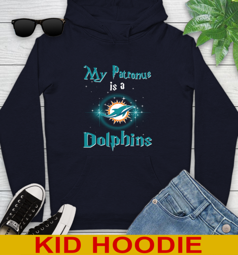 NFL Football Harry Potter My Patronus Is A Miami Dolphins Youth Hoodie 3