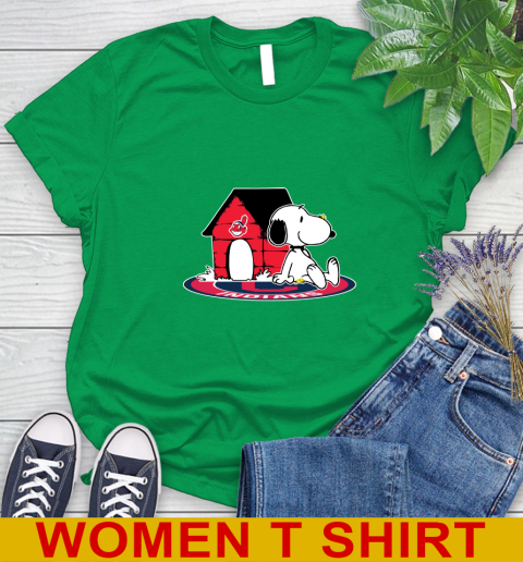 MLB Baseball Cleveland Indians Snoopy The Peanuts Movie Shirt Women's T-Shirt 6