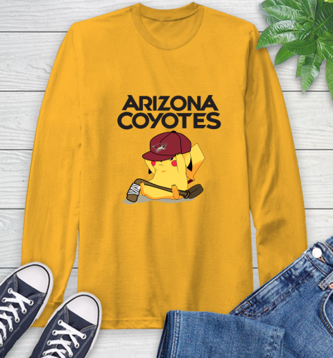 NHL Pikachu Hockey Sports Arizona Coyotes Long Sleeve T-Shirt 3