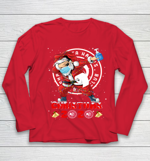 Atlanta Hawks Funny Santa Claus Dabbing Christmas 2020 NBA Youth Long Sleeve 8