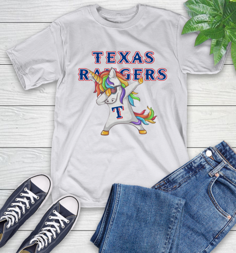 Texas Rangers MLB Baseball Funny Unicorn Dabbing Sports T-Shirt 12