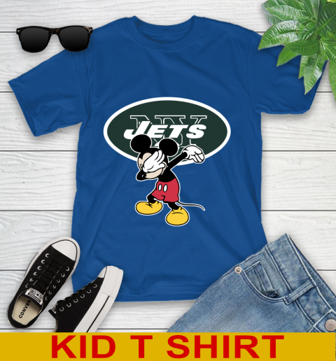 New York Jets NFL Football Dabbing Mickey Disney Sports Youth T-Shirt 9