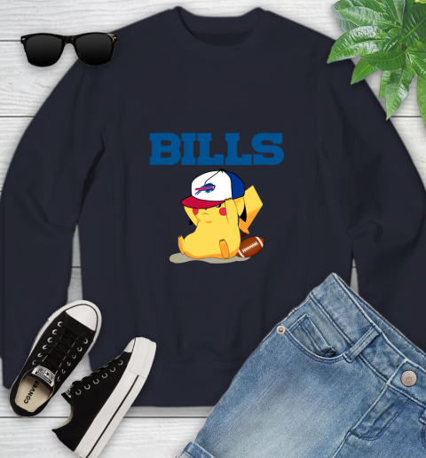 NFL Pikachu Football Sports Buffalo Bills Youth Sweatshirt 3